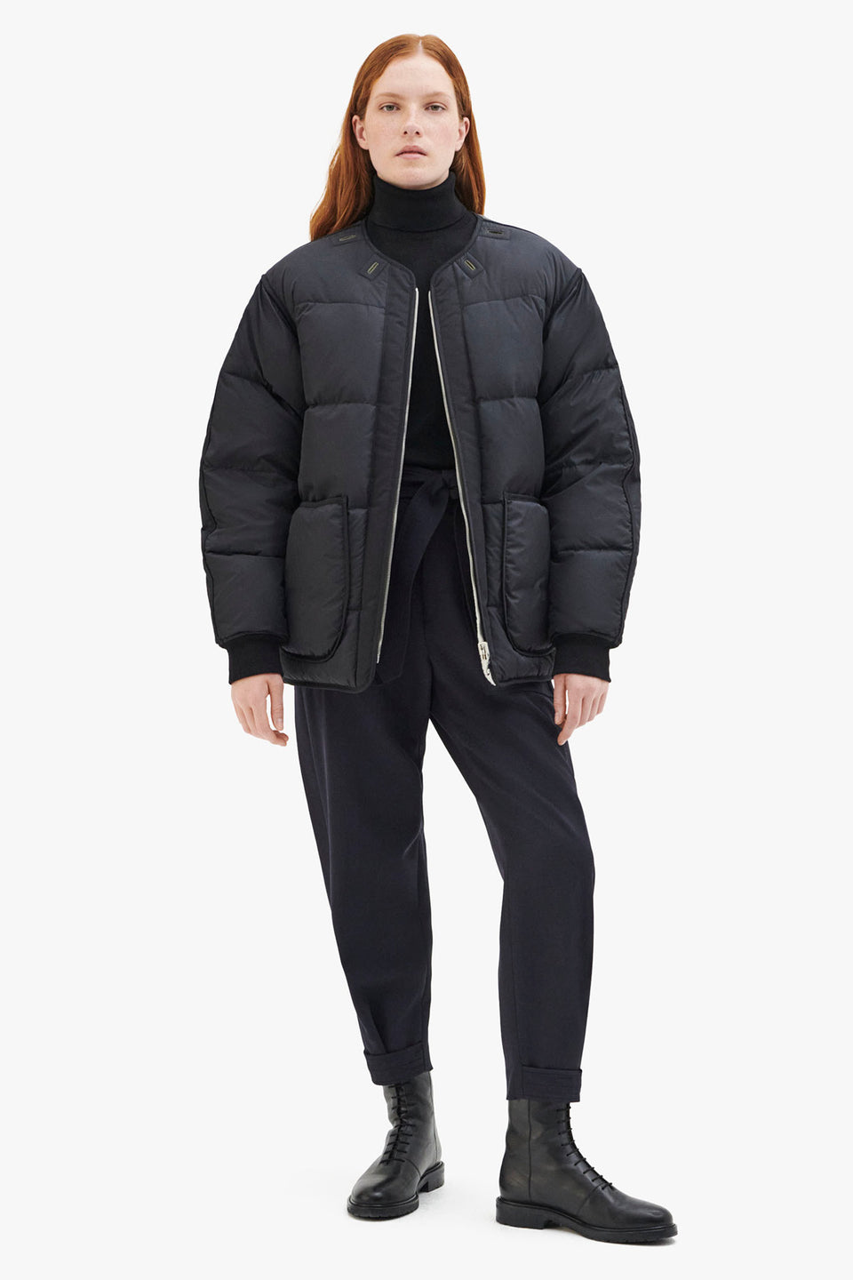 Shareable Down Jacket - Black / Dark Olive (listing page thumbnail)