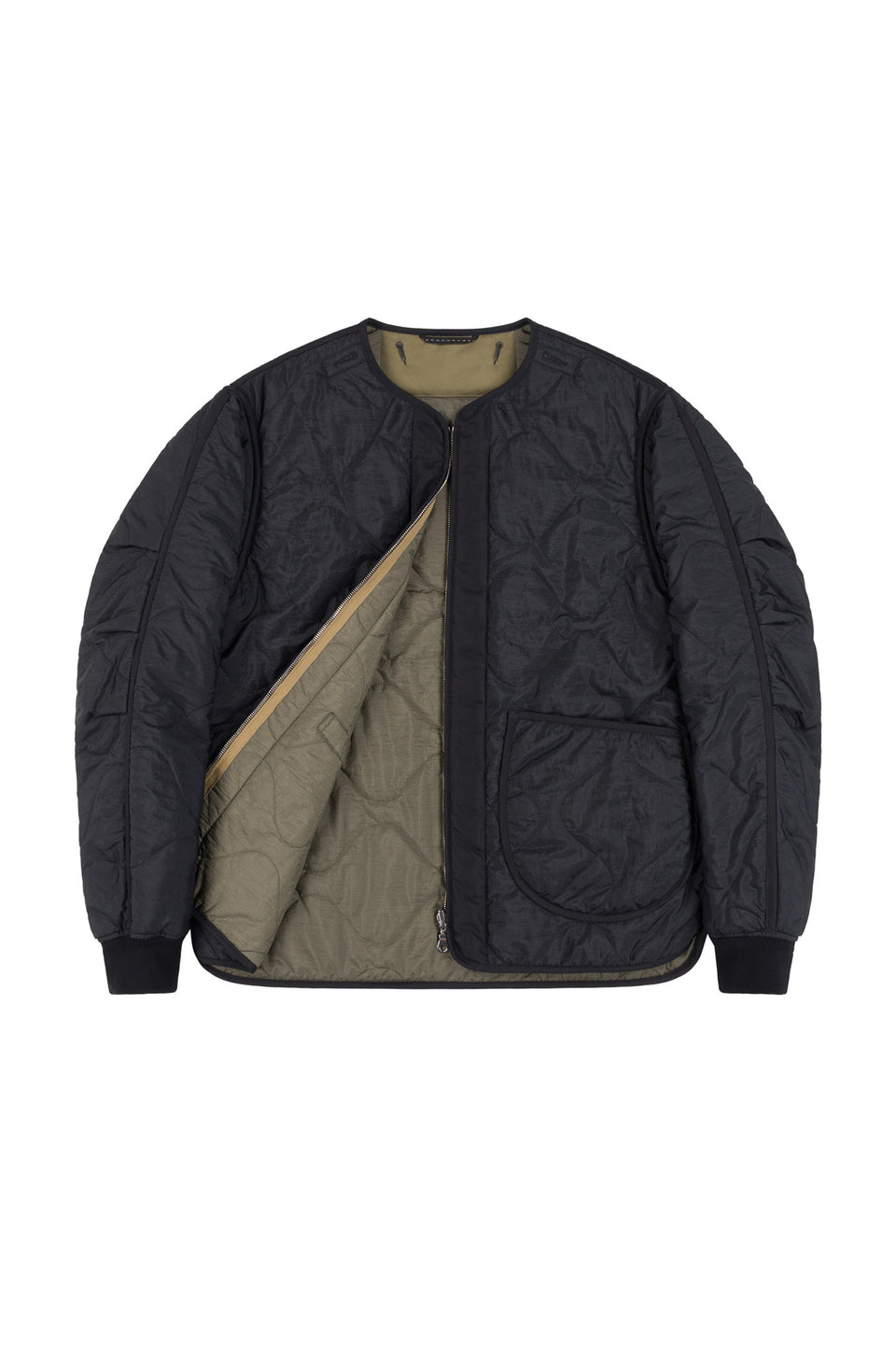 Shareable Quilt Jacket - Black / Dark Olive (listing page thumbnail)