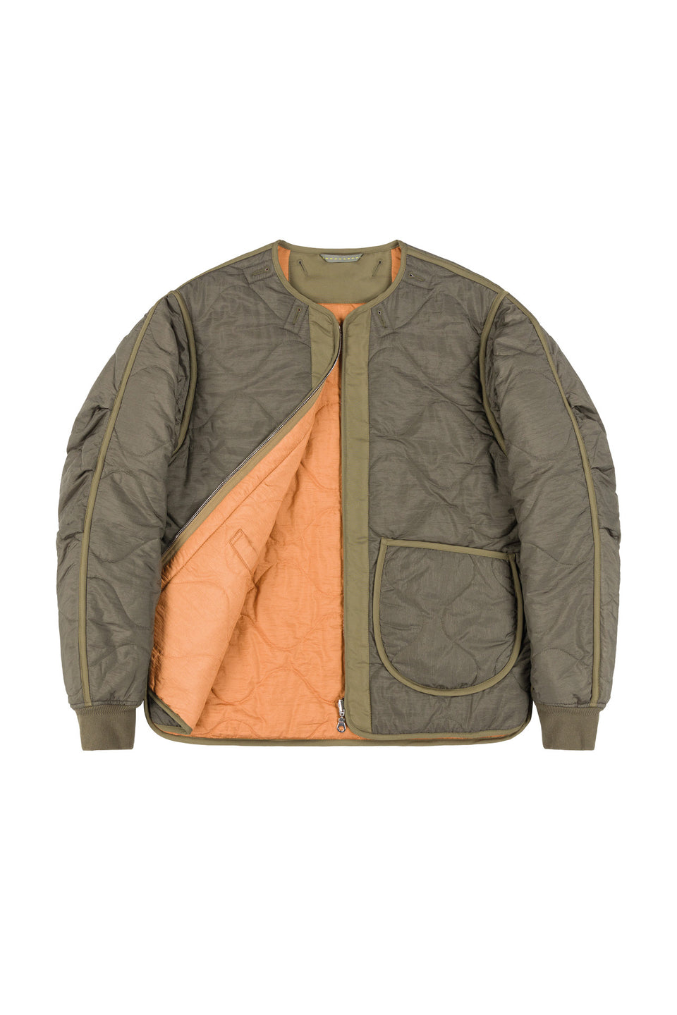 Shareable Quilt Jacket - Dark Olive / Burnt Orange (listing page thumbnail)