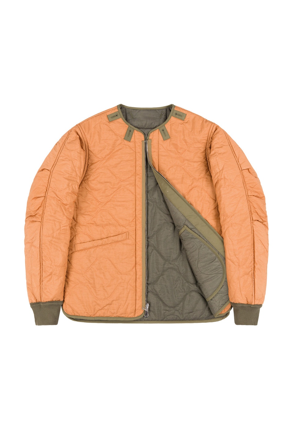 Shareable Quilt Jacket - Dark Olive / Burnt Orange (listing page thumbnail)