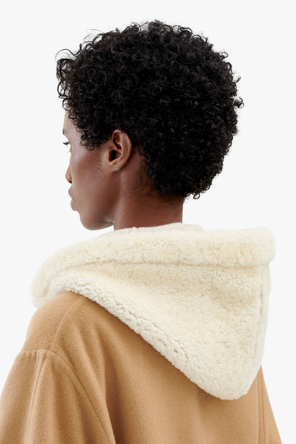 Shearling Close Fit Hood - Tan / Natural (listing page thumbnail)