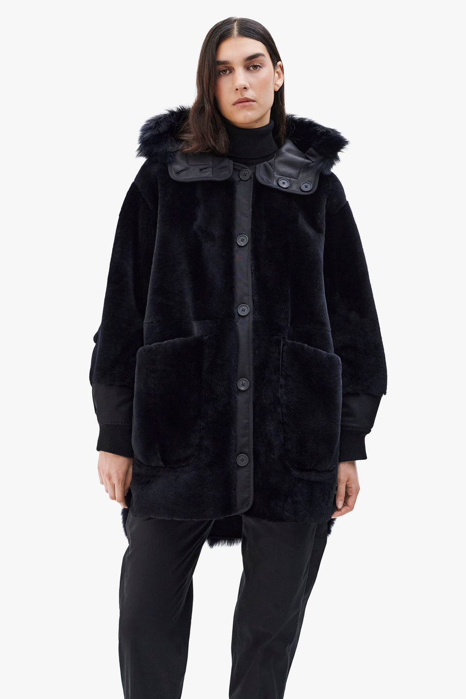 Shearling Coat - Midnight / Black (listing page thumbnail)