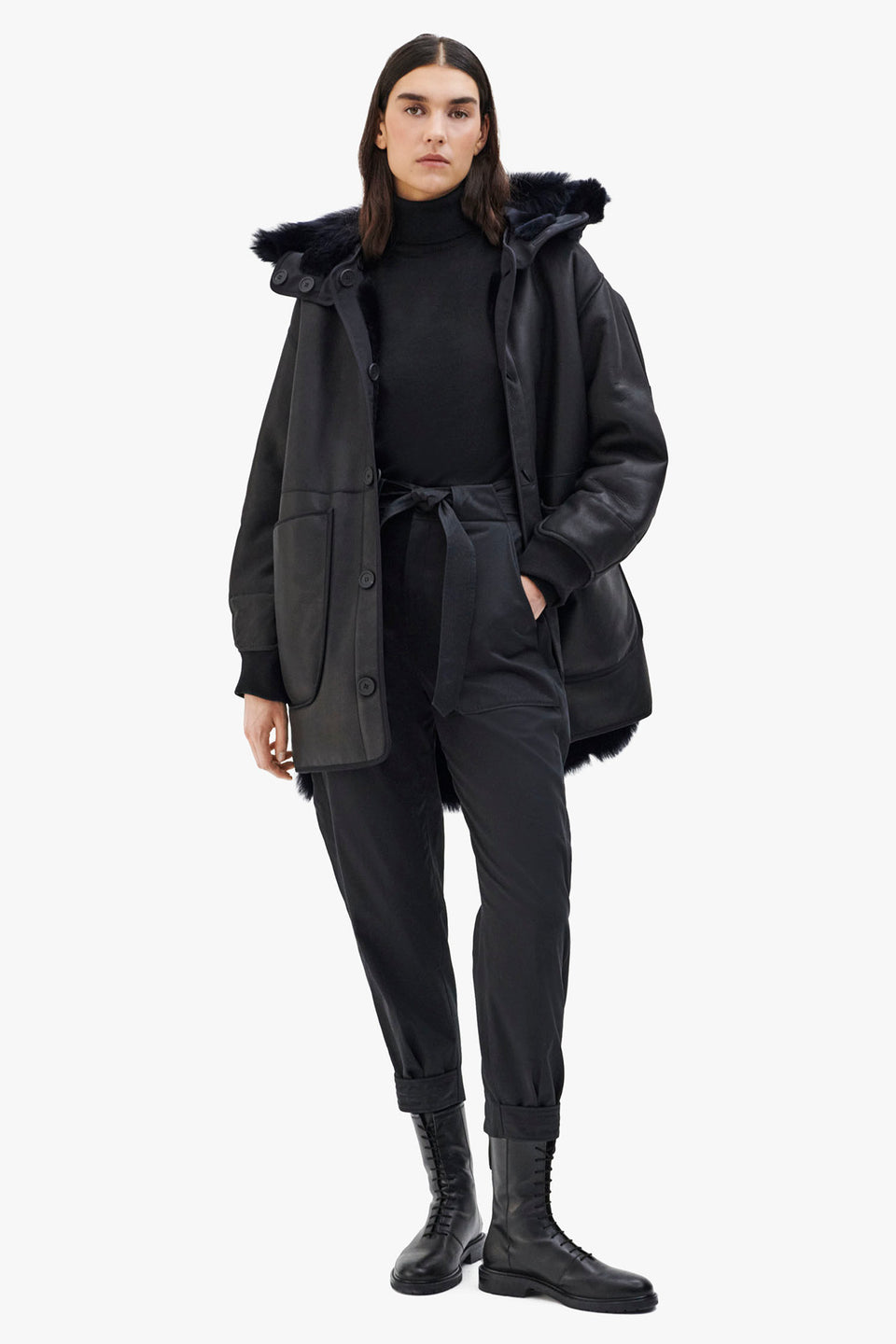 Shearling Coat - Midnight / Black (listing page thumbnail)