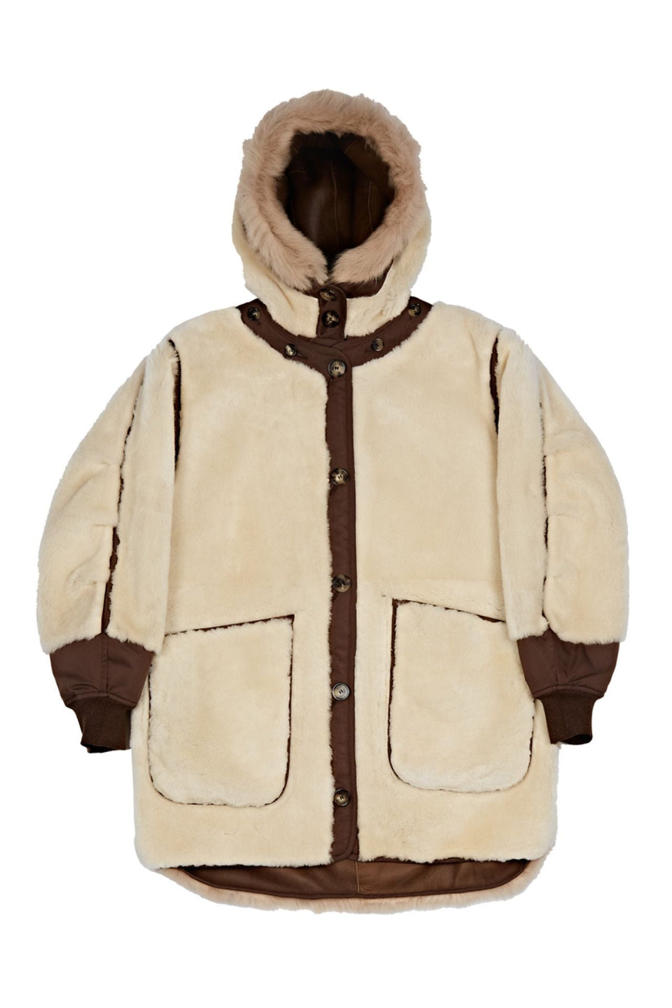 Shearling Coat - Natural / Chocolate (listing page thumbnail)