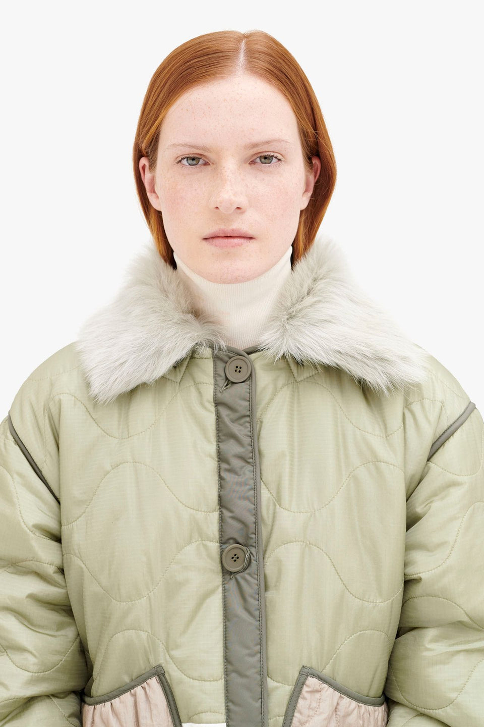 Shearling Collar - Pale Jade Long Hair (listing page thumbnail)