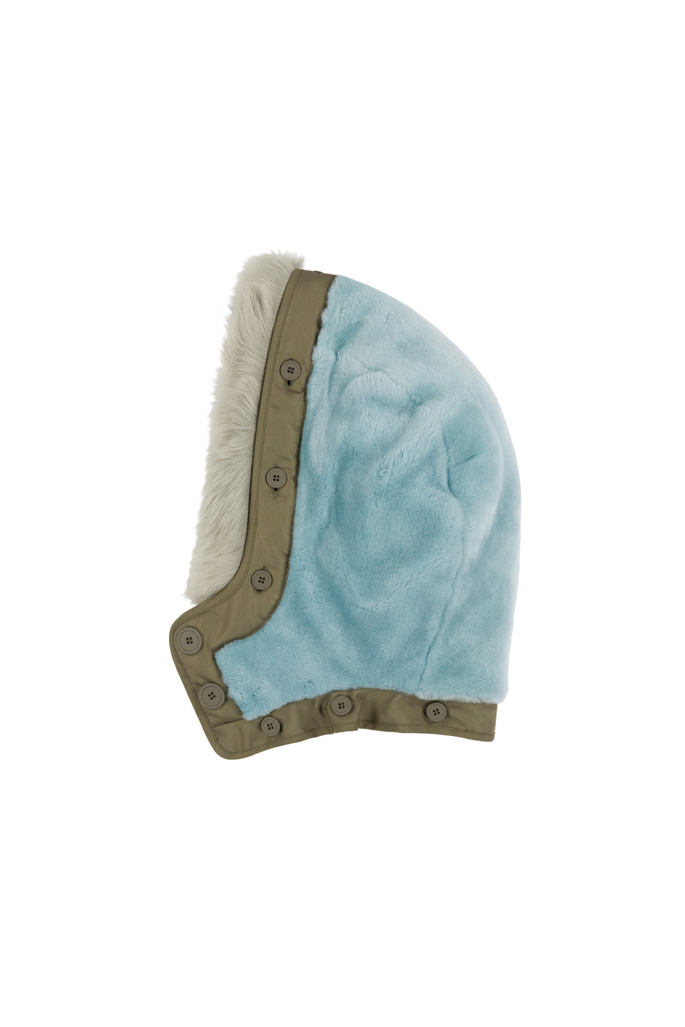 Shearling Quilt Hood - Sky Blue / Pale Sage (listing page thumbnail)