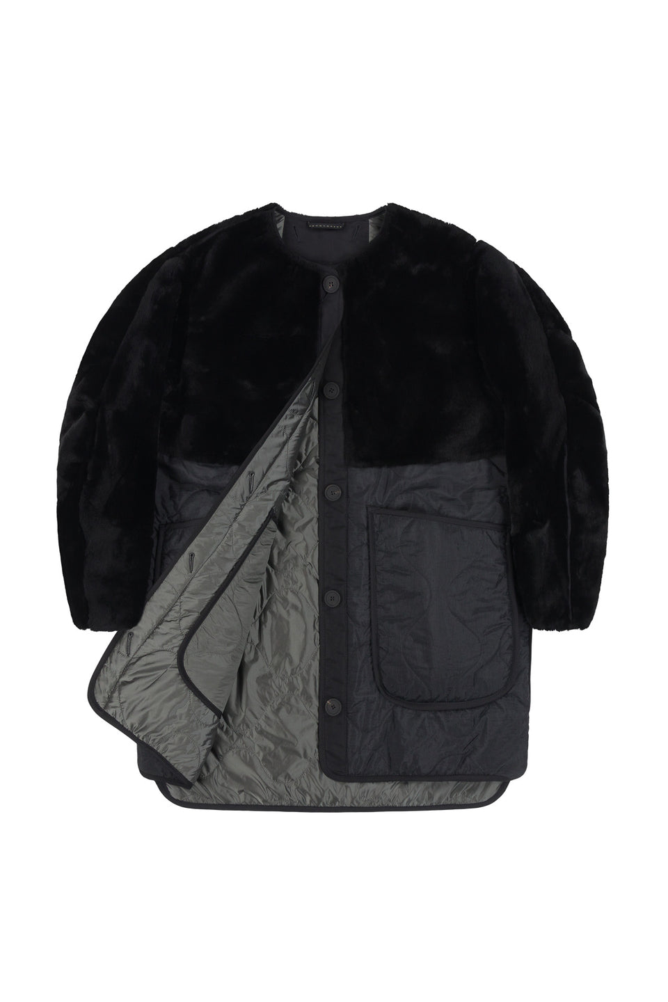 Shearling Quilt Jacket - Black / Anthracite (listing page thumbnail)
