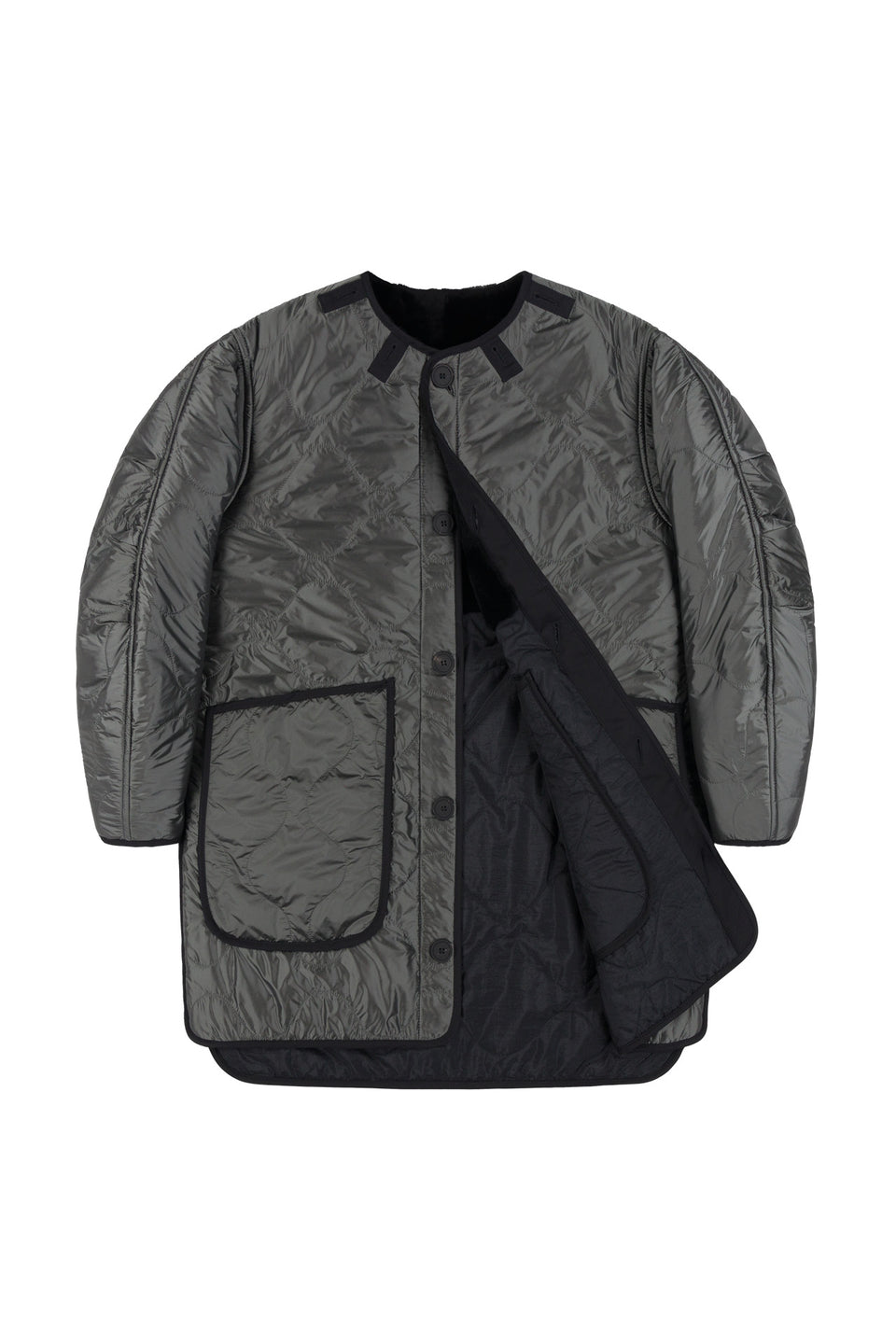 Shearling Quilt Jacket - Black / Anthracite (listing page thumbnail)