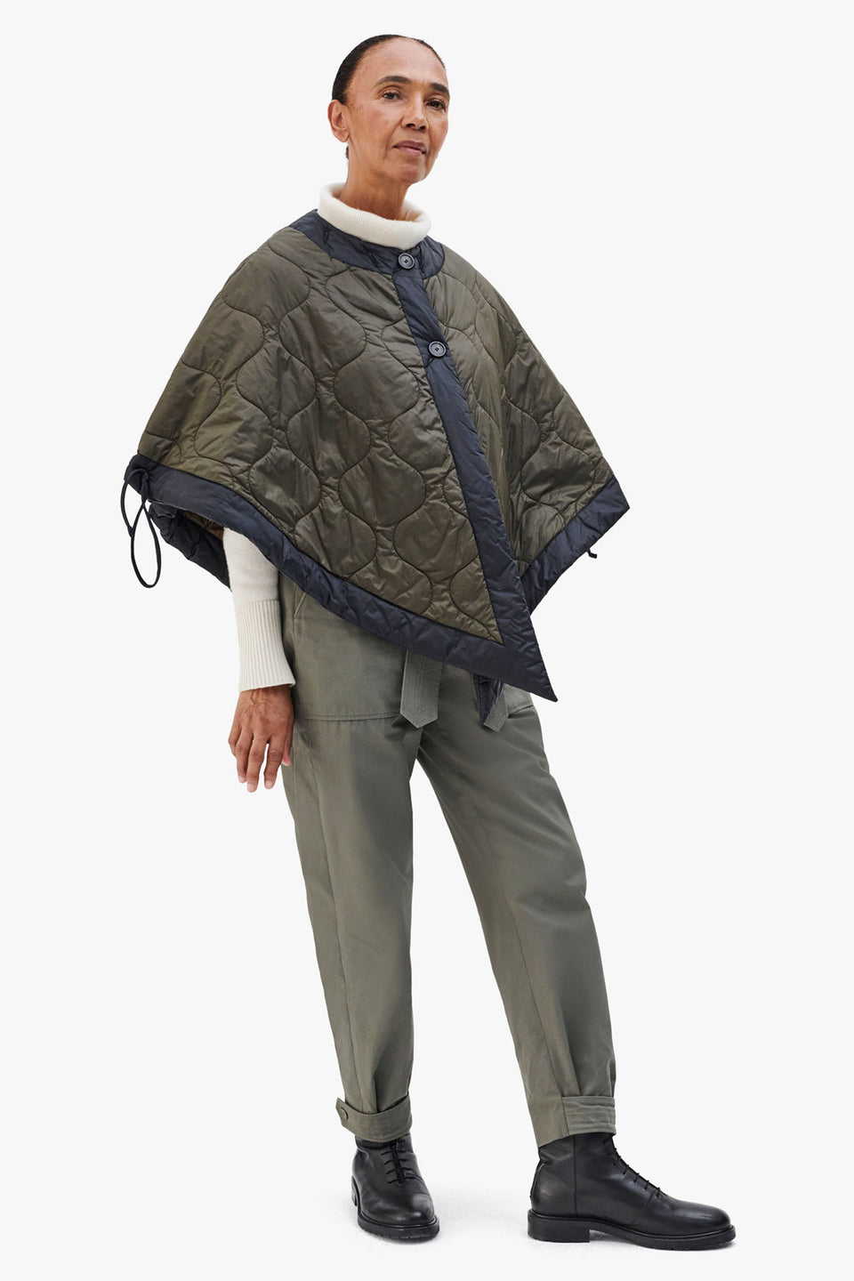 Signature Quilt Cape - Dark Olive / Bronze (listing page thumbnail)