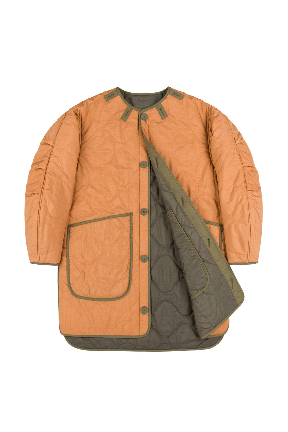 Signature Quilt Jacket - Dark Olive / Burnt Orange (listing page thumbnail)