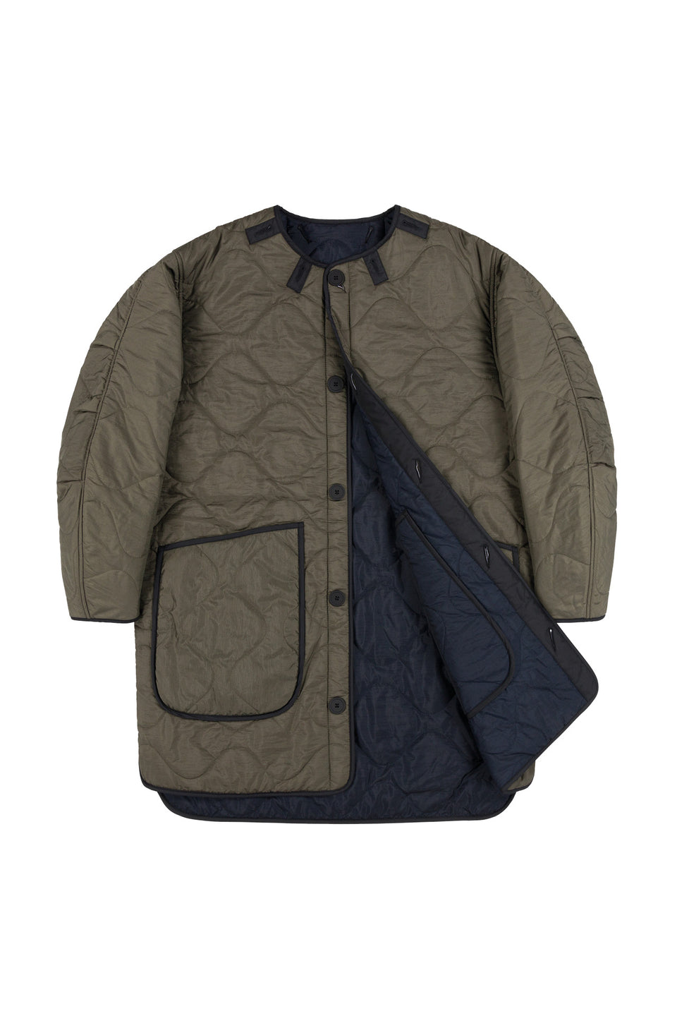 Signature Quilt Jacket - Navy / Dark Olive (listing page thumbnail)