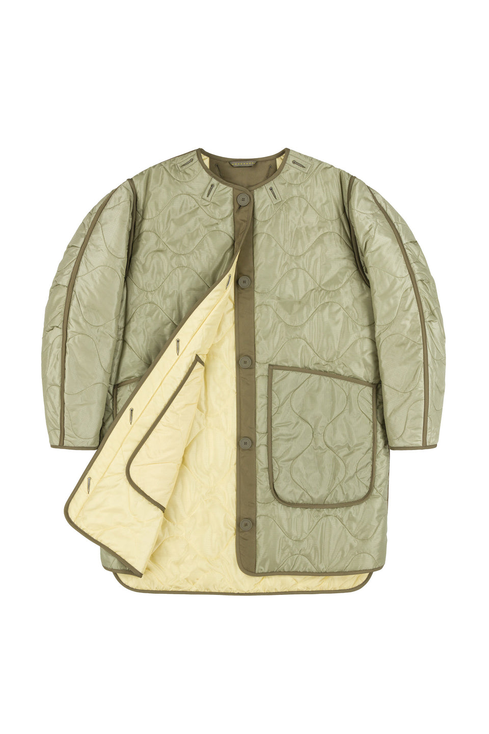 Signature Quilt Jacket - Pale Sage / Pale Yellow (listing page thumbnail)