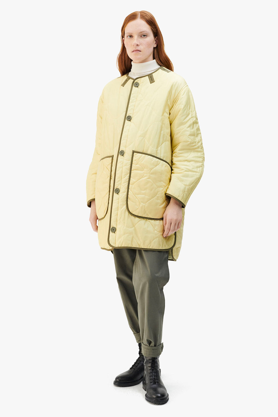 Signature Quilt Jacket - Pale Sage / Pale Yellow (listing page thumbnail)