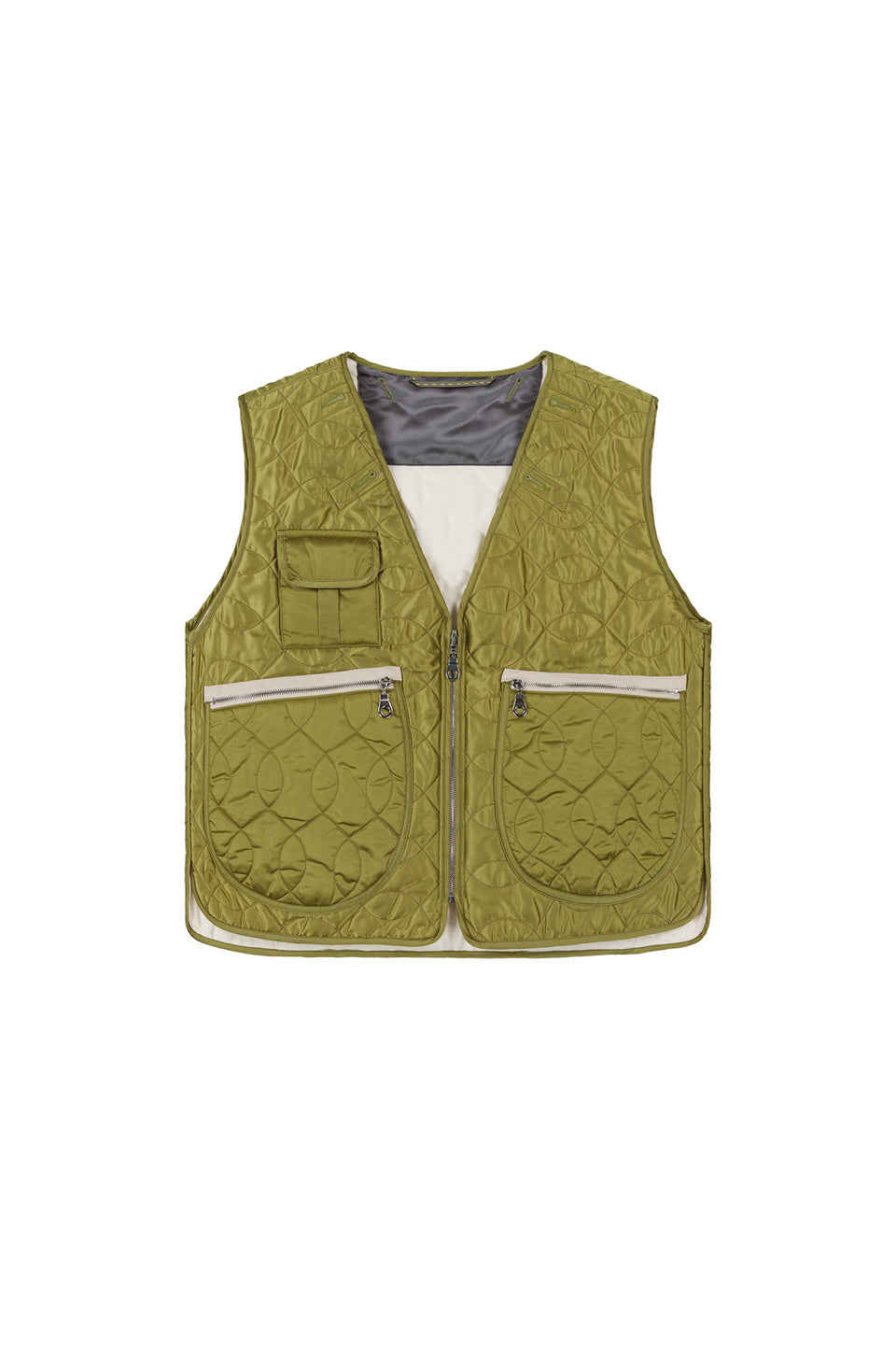 Utility Quilt Vest - Chartreuse / Ivory (listing page thumbnail)