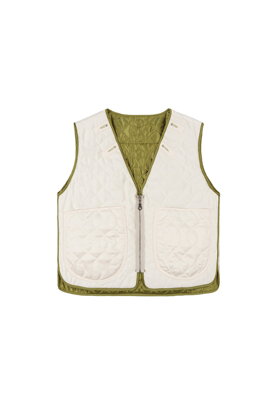 Utility Quilt Vest - Chartreuse / Ivory (listing page thumbnail)