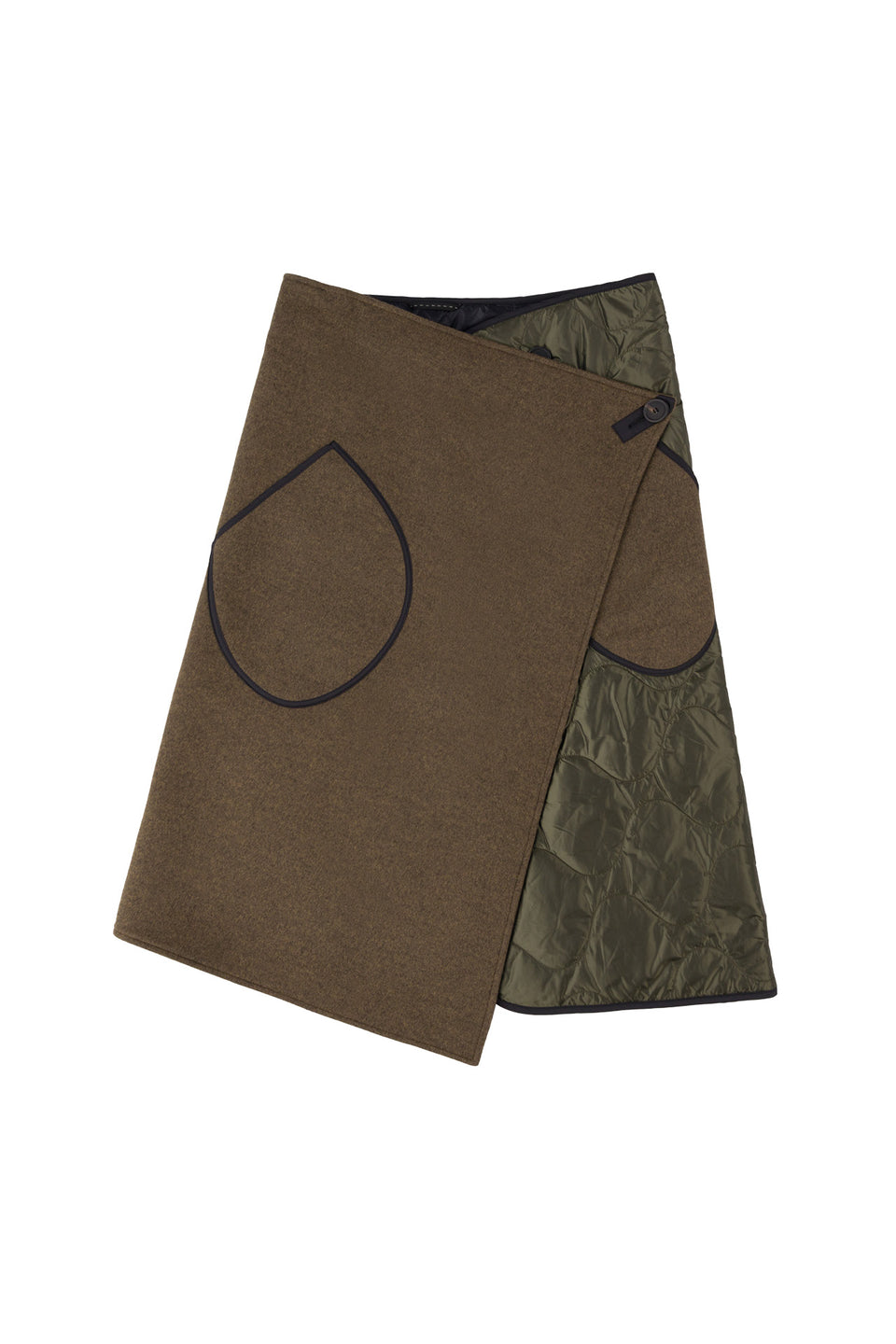 Wool Quilt Skirt - Army / Black (listing page thumbnail)