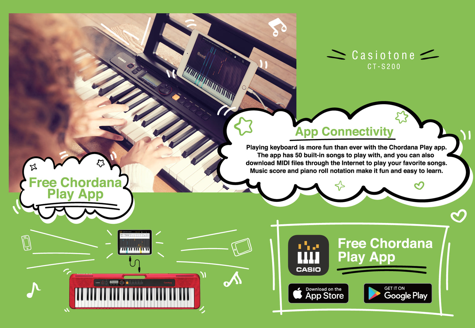 Casiotone CT-S200 Keyboard – Casio Music SG