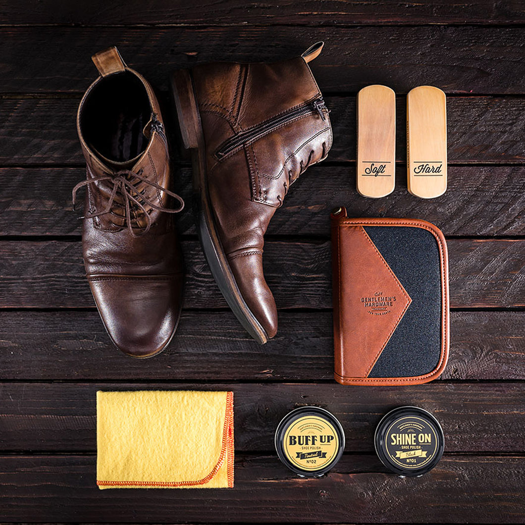 gentlemen's hardware shoe polish kit