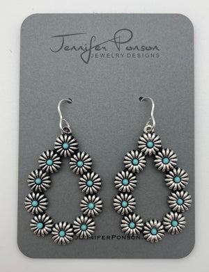 Turquoise Teardrop Earrings - Jennifer Ponson Jewelry Designs