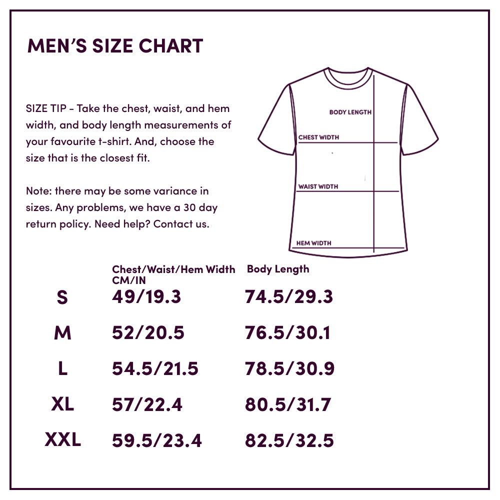 T-Shirt Size Chart – Ottie Merino