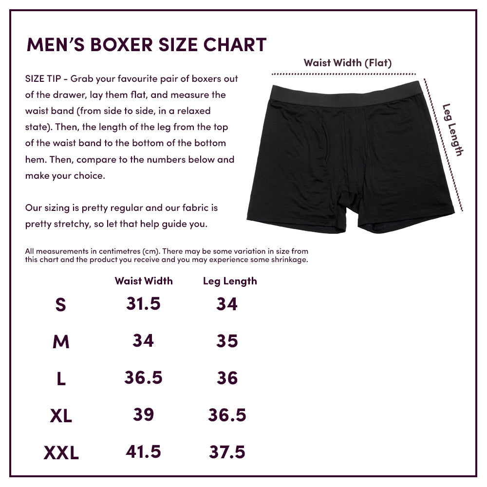 Men's Underwear Size Chart & Sock Sizes