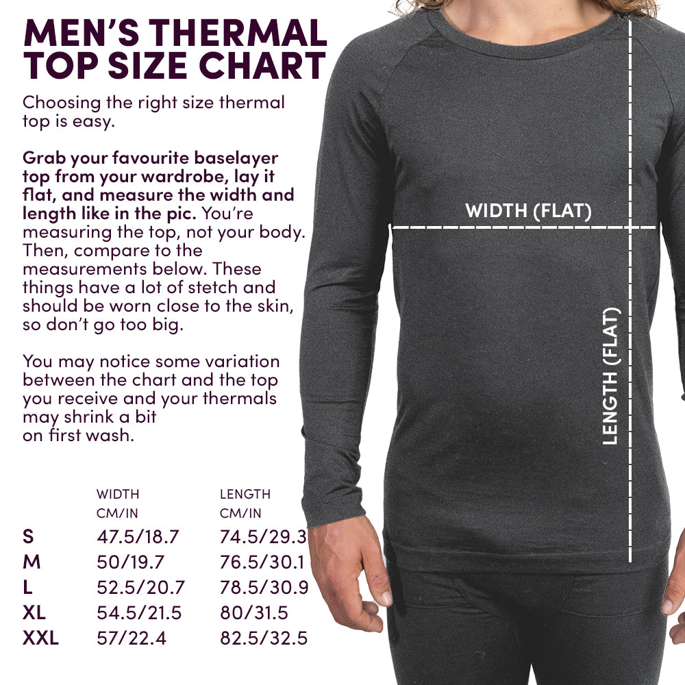 Thermal Underwear Size Charts /