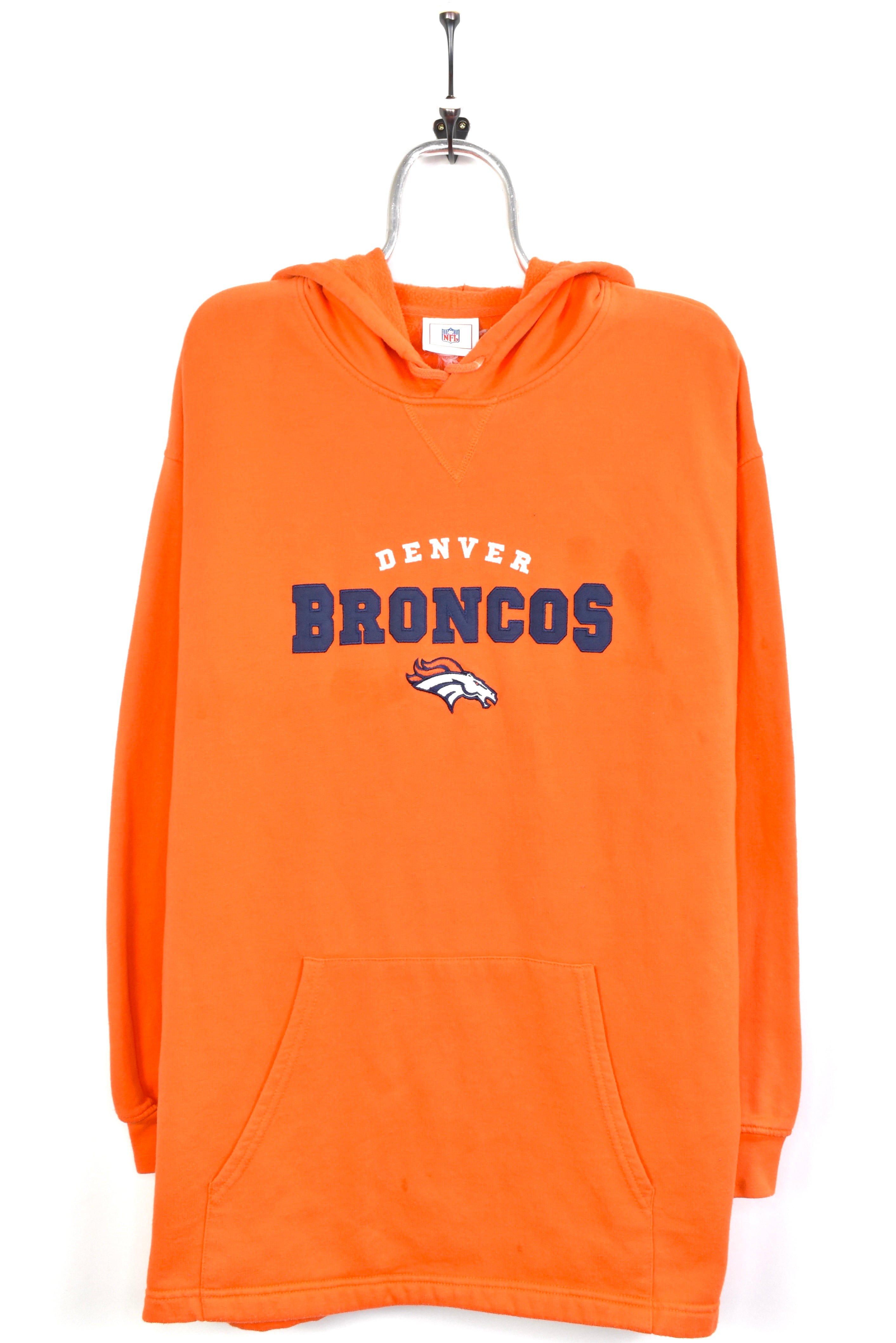 Vintage Denver Broncos hoodie NFL graphic sweatshirt XL orange