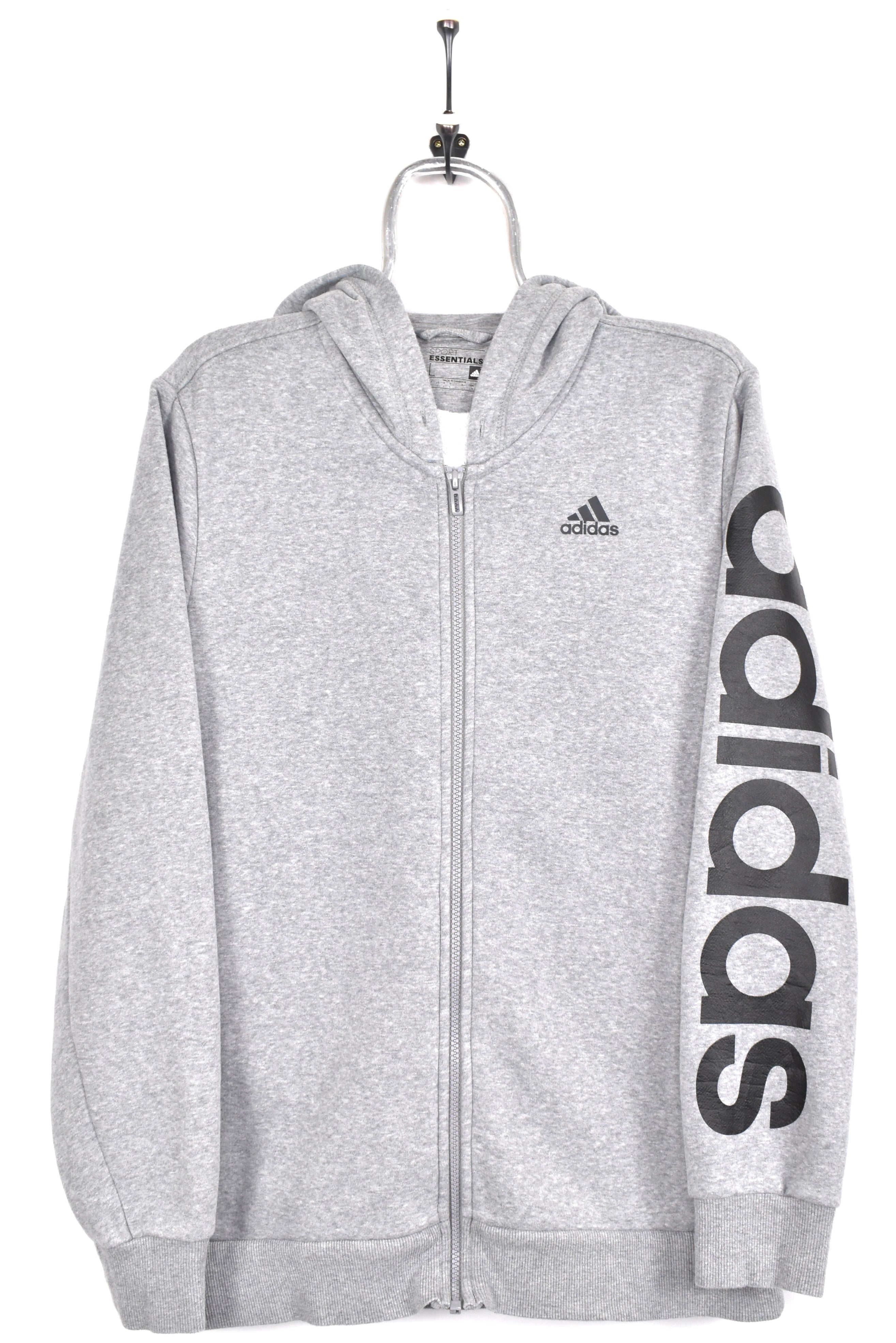 Modern Adidas hoodie, white embroidered sweatshirt - AU Medium