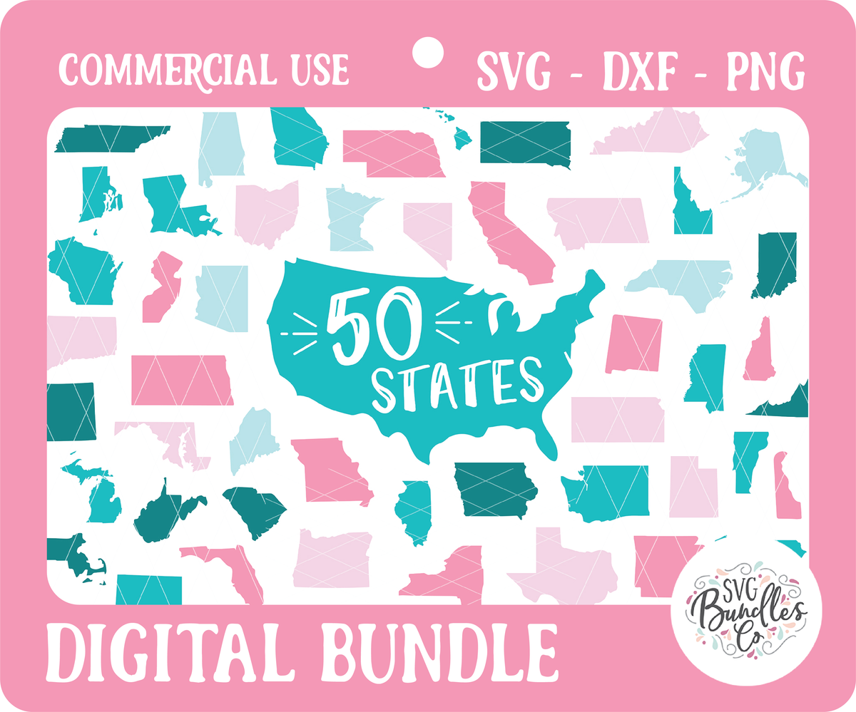 Download 50 STATES BUNDLE - SVG BUNDLES CO.