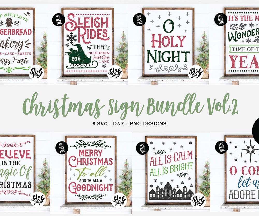 Download Christmas Sign Bundle Vol 2 Svg Bundles Co