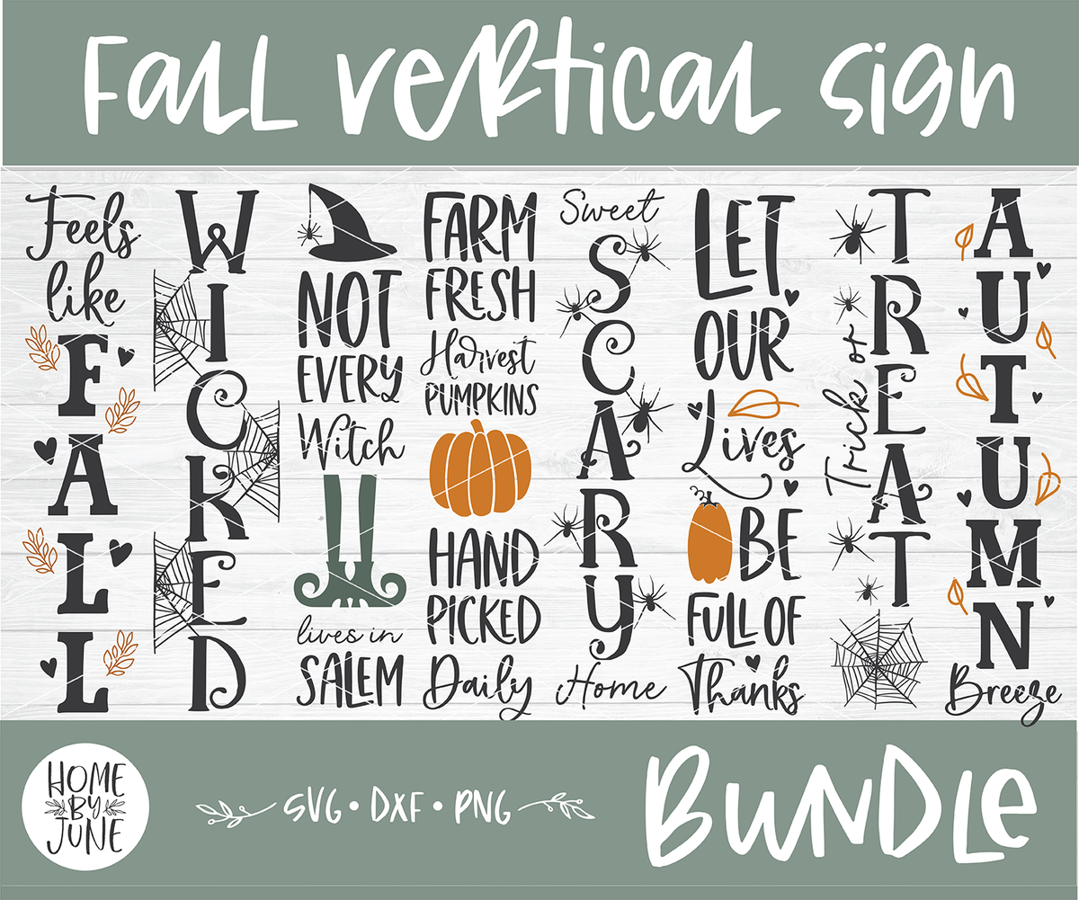 Download FALL/HALLOWEEN VERTICAL SIGN BUNDLE - SVG BUNDLES CO.