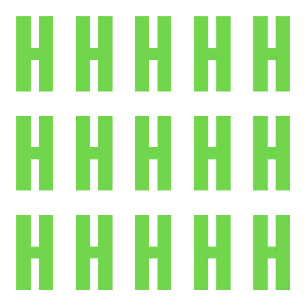 Euro Large Lime Letter H