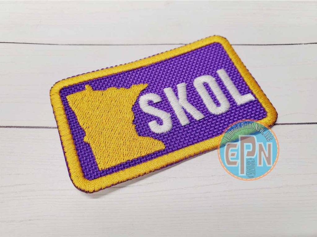 USA Patch on MN Vikings Colors Koozie - Can or Pint Holder