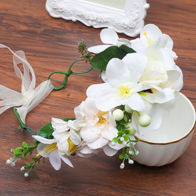 Couronne de fleurs tropicale blanche | Couronnes de Fleurs