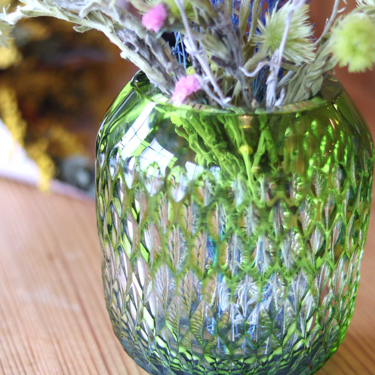 サン・ルイ / Saint-Louis フォリア ベース フラワーベース 花瓶 グリーン 世界限定42/100 クリスタルガラス エルメス取り扱い  未使用品