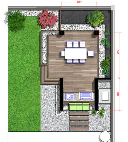 alt-tag: Terrasse planen: Lege eine Skizze für deine Terrasse an, um die Terrassengröße zu planen