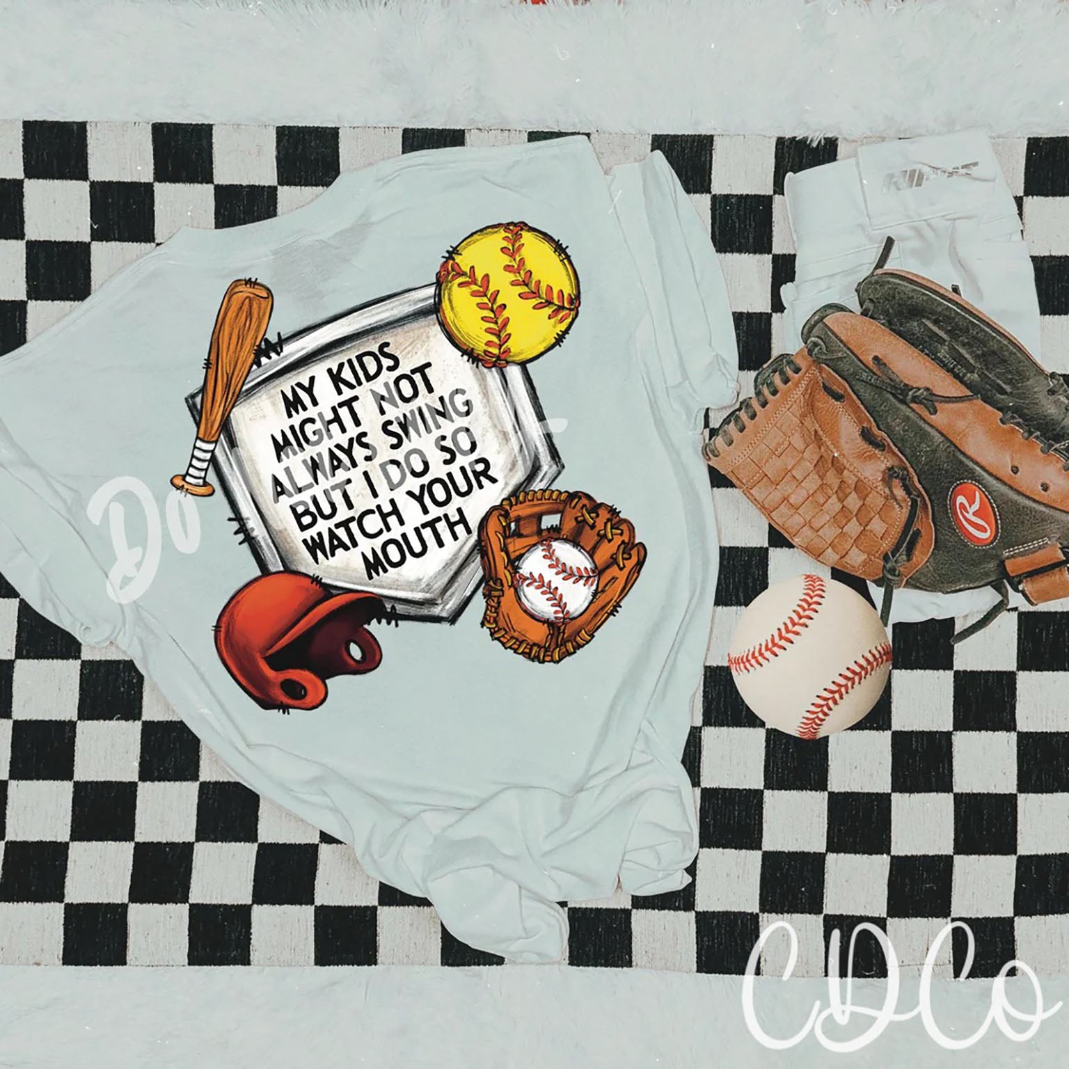 My Kids Might Not Always Swing But I Do So Watch Your Mouth Softball Baseball DTF
