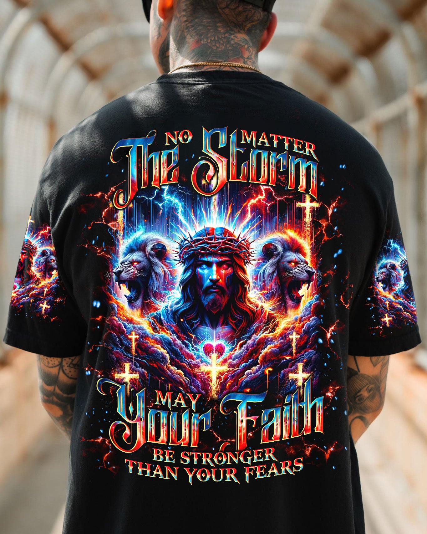 No Matter The Storm Jesus Lion Men's All Over Print Shirt - Tlno1406242