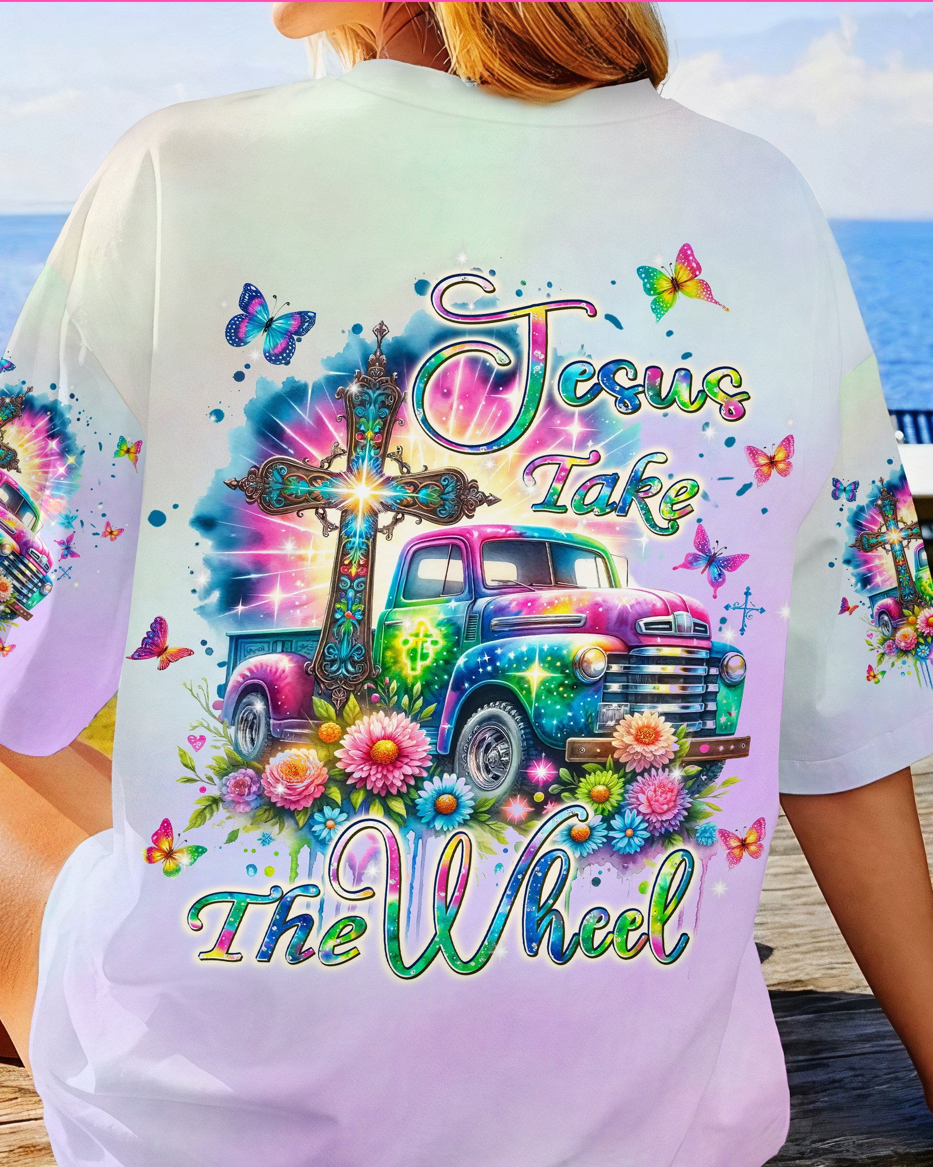 Jesus Take The Wheel Truck Women's All Over Print Shirt - Tlpq2404241