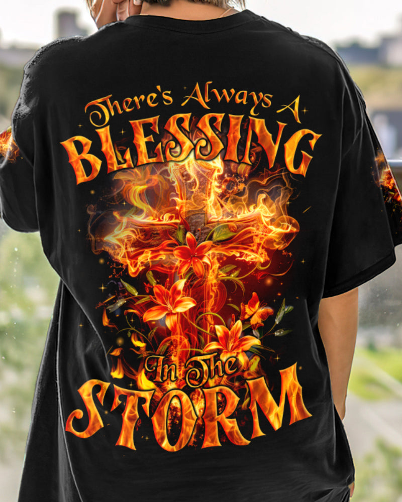 There's Always A Blessing In The Storm Women's All Over Print Shirt - Tyqy1504245