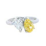 Fancy Intense Yellow Diamond Toi et Moi Ring