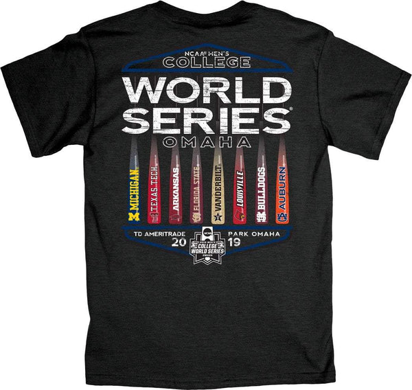 2019 NCAA Men's College World Series CWS 8 Team "Best Bats" Gray T