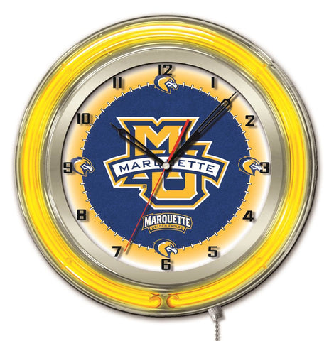 Marquette Golden Eagles Hbs Neon Yellow College Battery Powered Wall Clock 19