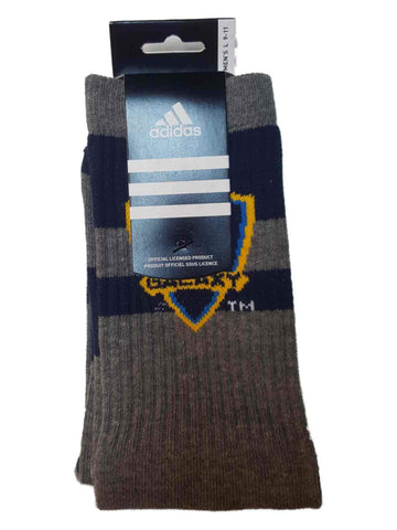 Shop Los Angeles Galaxy Adidas Charcoal Gray with Navy Stripes Men's Crew Socks (L) - Sporting Up