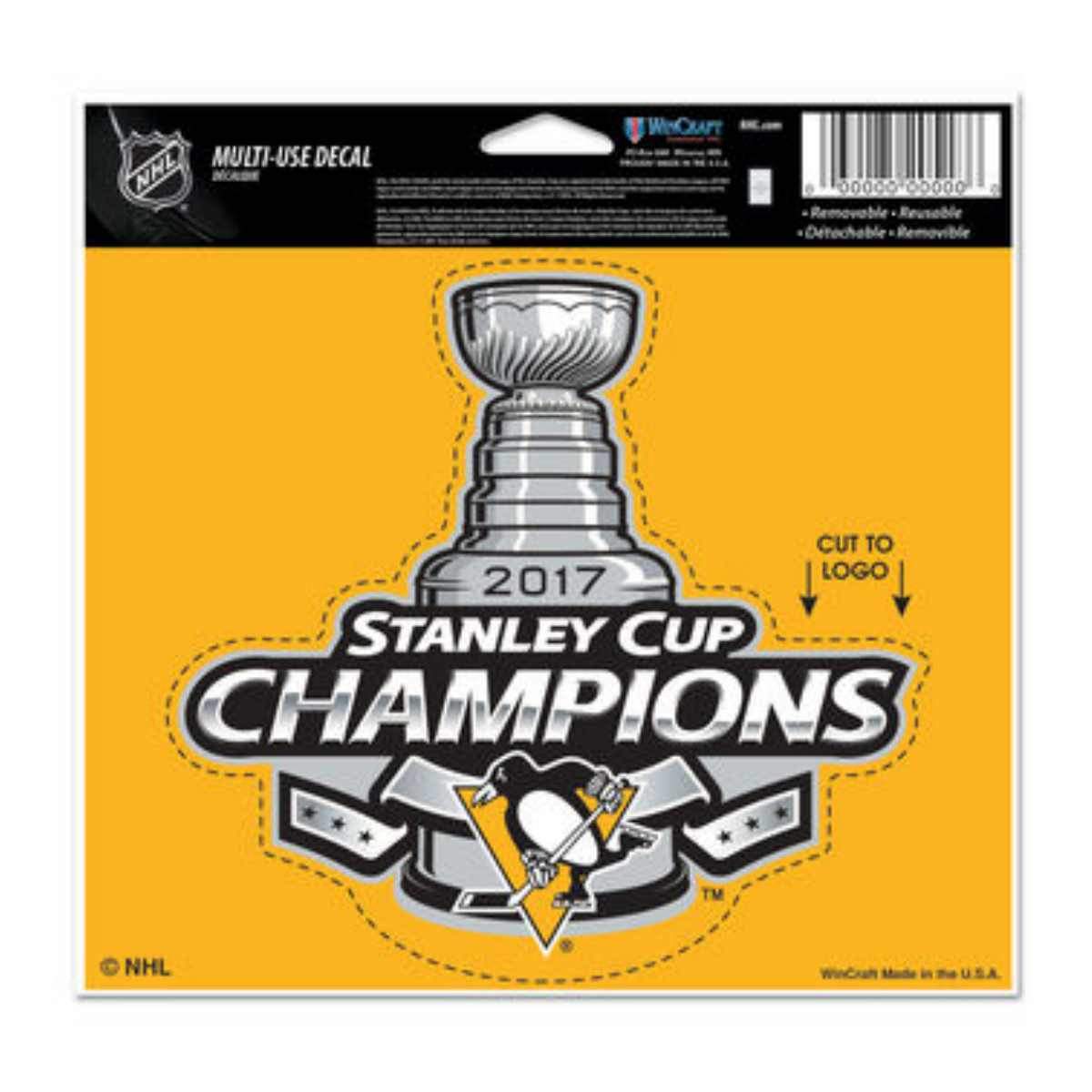 Pittsburgh Penguins 17 Stanley Cup Champions Multi Use Cut To Logo Decal Sporting Up