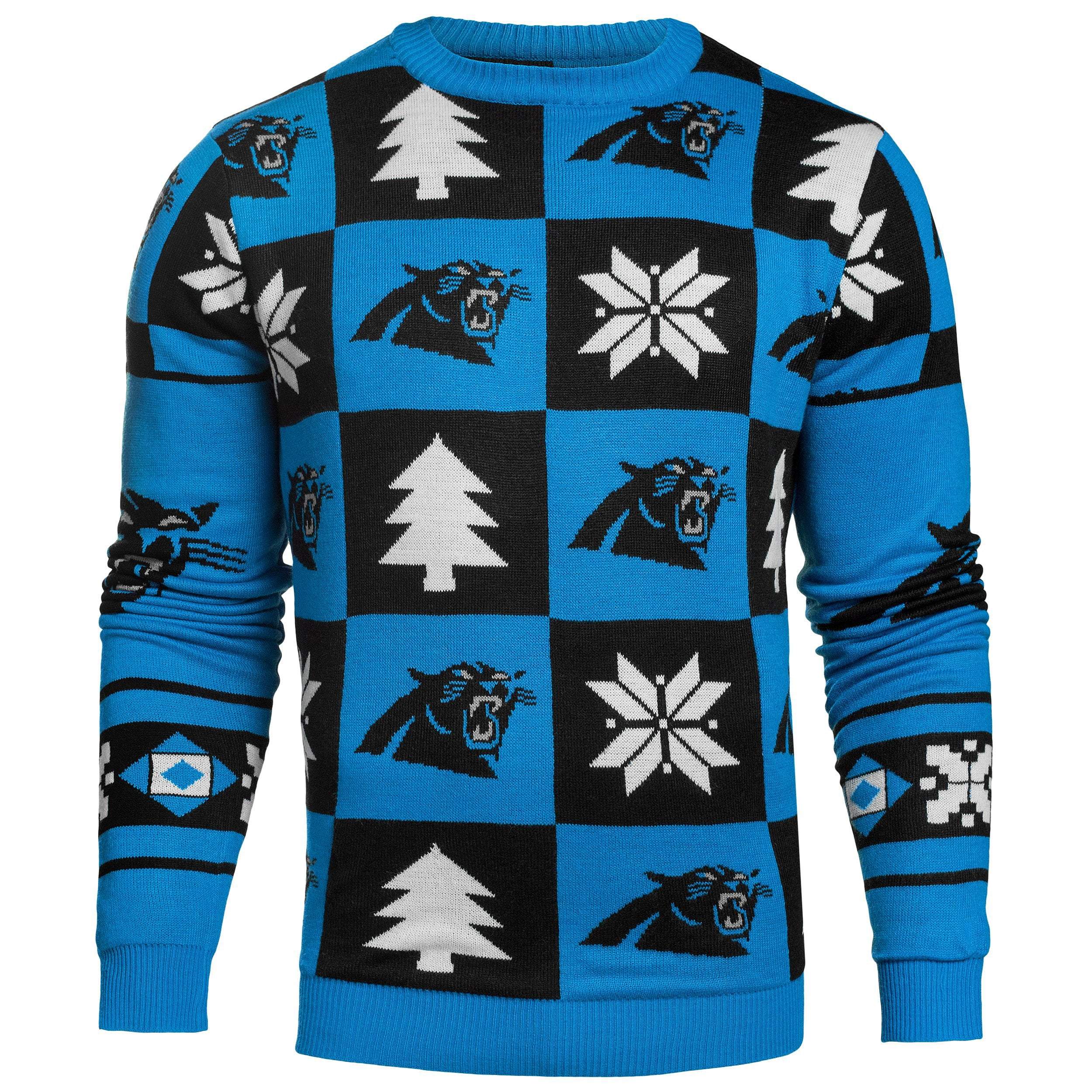 Carolina Panthers Women's Light-Up V-Neck Ugly Sweater - Blue