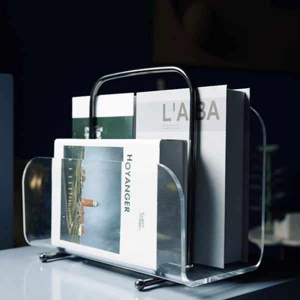 Clear Silver Magazine Holder
