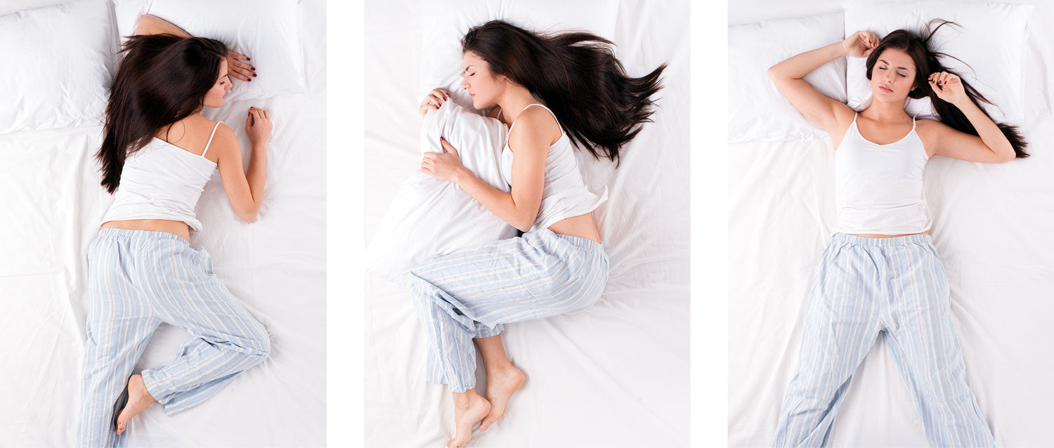 woman in different sleeping positions