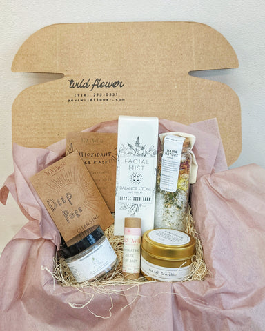 Build a gift basket with specialty goods for your loved ones through Wild Flower, based in Westchester, New York