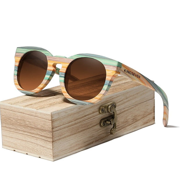 KINGSEVEN™ - Bamboo 2023 Handmade Wooden Designer Sunglasses Unique Design